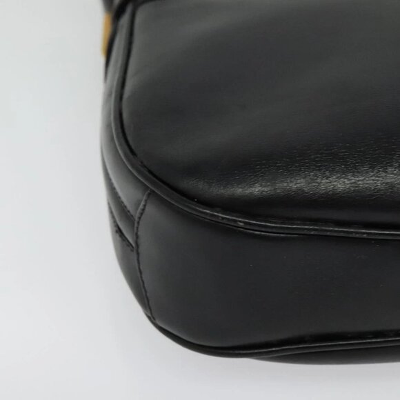 GUCCI Web Sherry Line Shoulder Bag Leather Black Gold 001 406 0552 Auth ep10387 - Picture 4 of 16